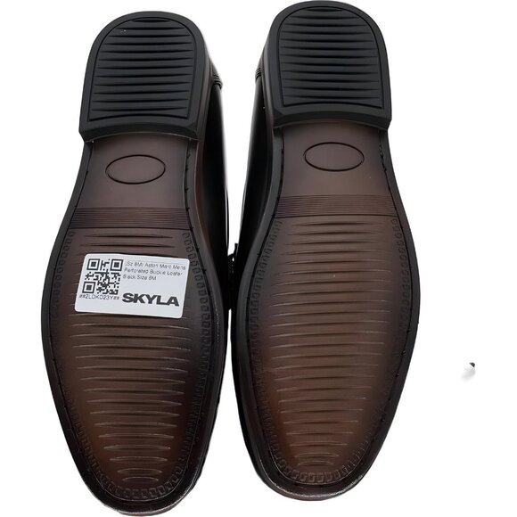 Aston Marc Men's Perforated Bit Loafers Black Dress Slip-On Men's US 8M - Picture 6 of 6